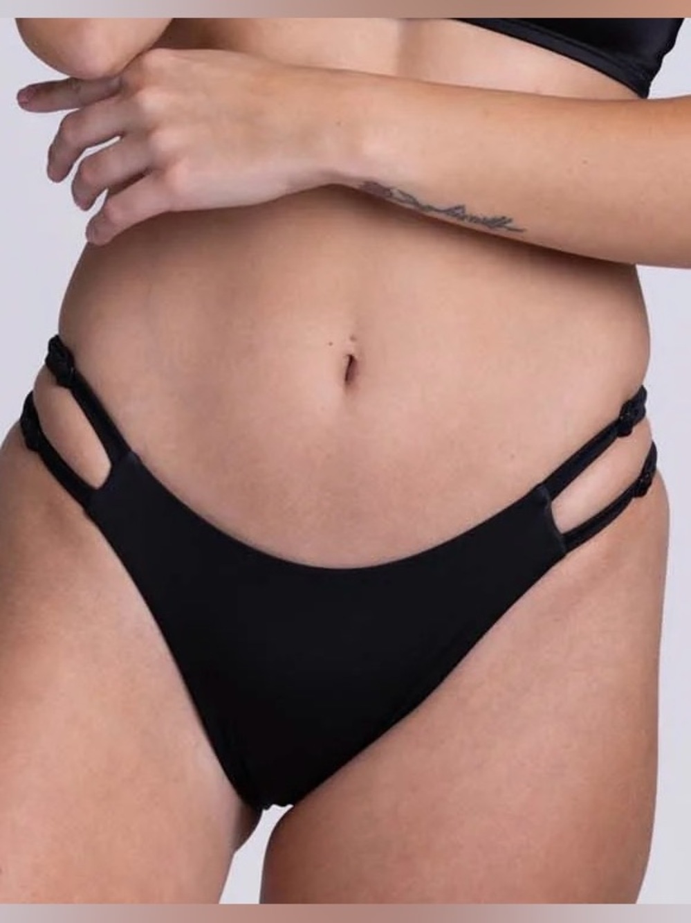 Jolyn Ella Black adjustable strappy Bikini Bottom - NWT size XL